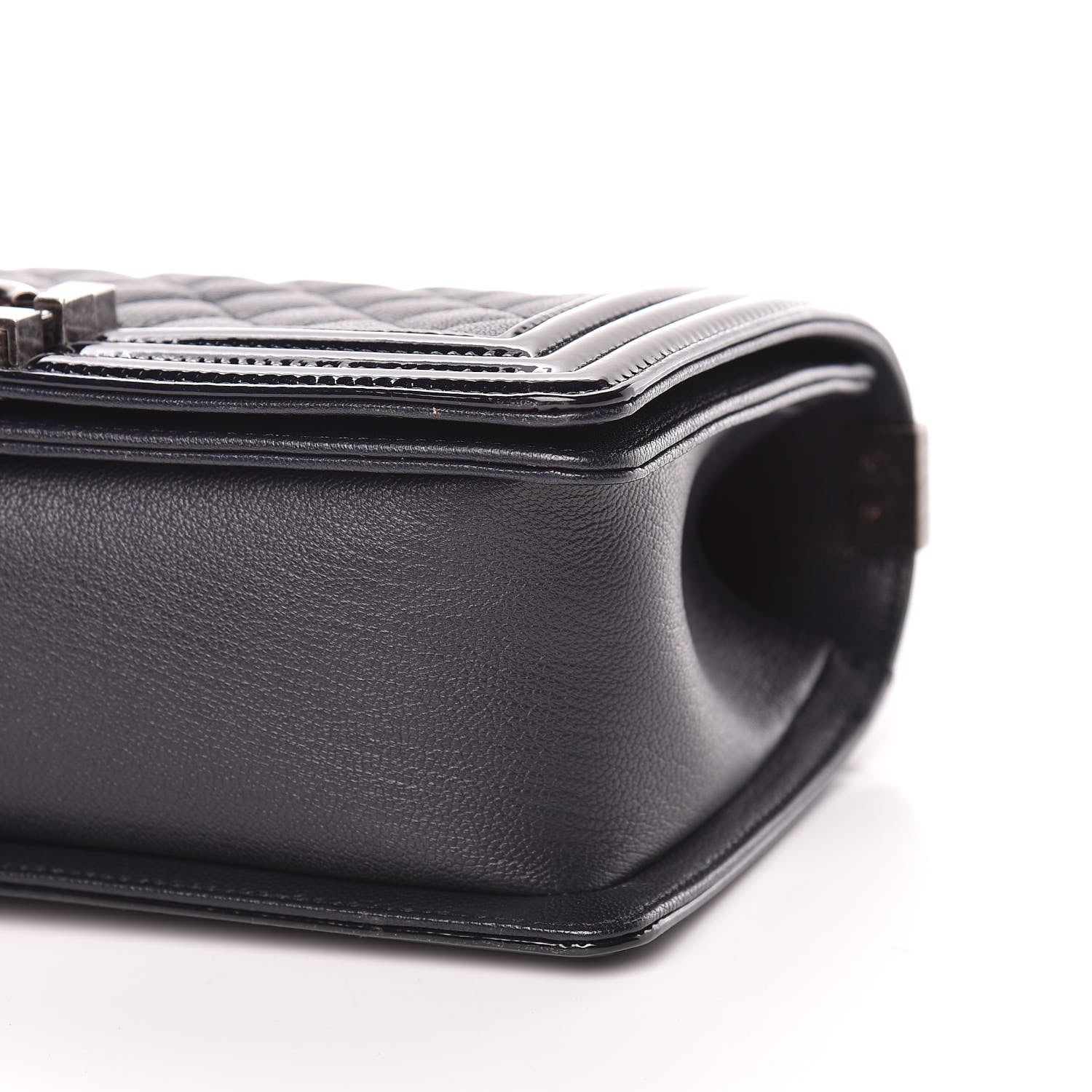 Chanel Goatskin Quilted Patent Medium Duo Boy Flap Black 9 of 9