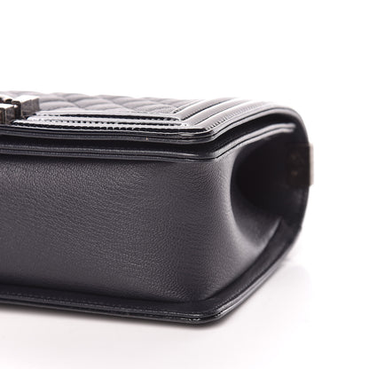 Chanel Goatskin Quilted Patent Medium Duo Boy Flap Black 9 of 9