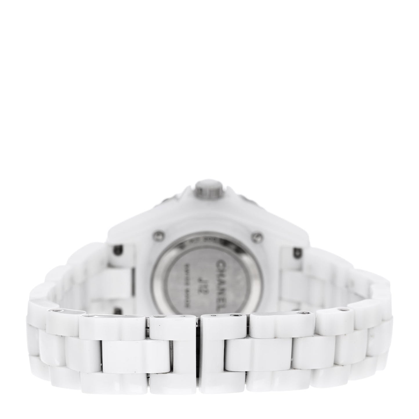 Stainless Steel Ceramic Diamond 33mm J12 Quartz Watch White