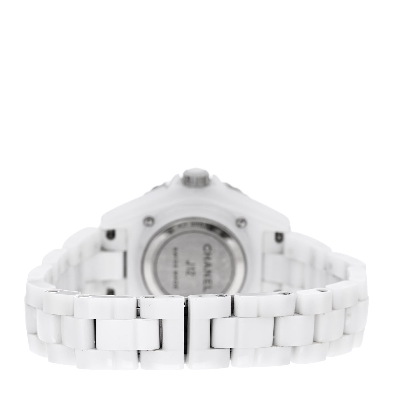 Chanel Stainless Steel Ceramic Diamond 33mm J12 Quartz Watch White 3 of 5