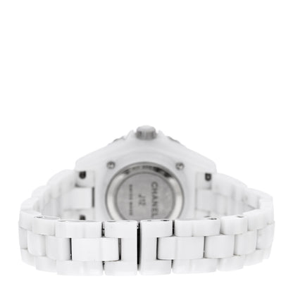 Chanel Stainless Steel Ceramic Diamond 33mm J12 Quartz Watch White 3 of 5