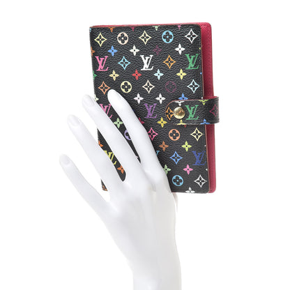 Louis Vuitton Monogram Multicolor Small Ring Agenda Cover Black Grenade 2 of 8