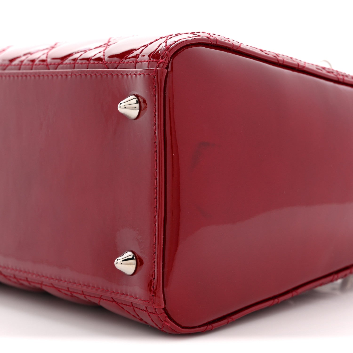 Christian Dior Patent Cannage Medium Lady Dior Red 10 of 13