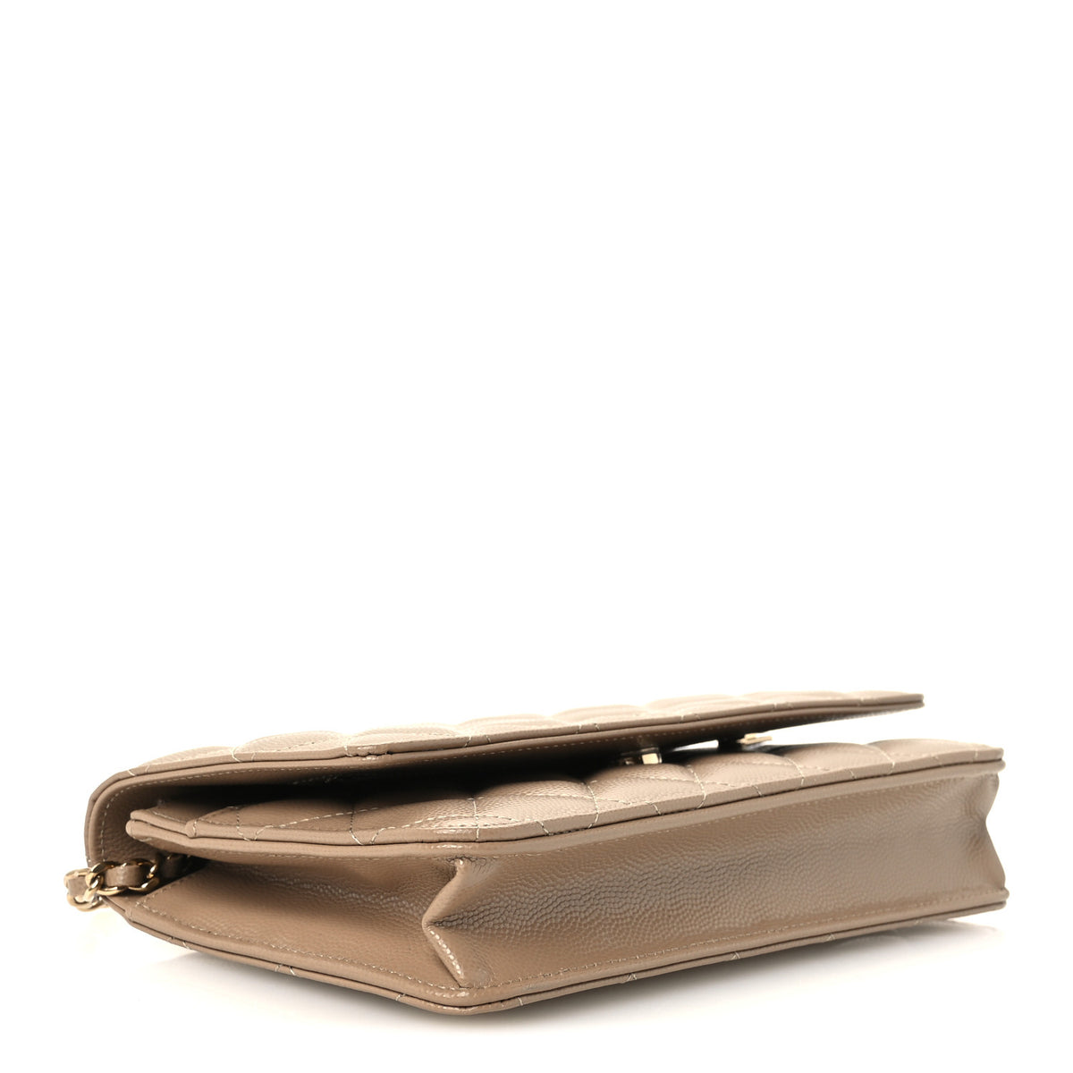 Chanel Caviar Quilted Wallet on Chain WOC Dark Beige 4 of 12