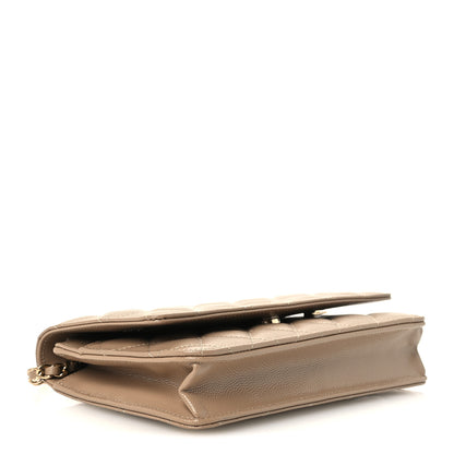 Chanel Caviar Quilted Wallet on Chain WOC Dark Beige 4 of 12