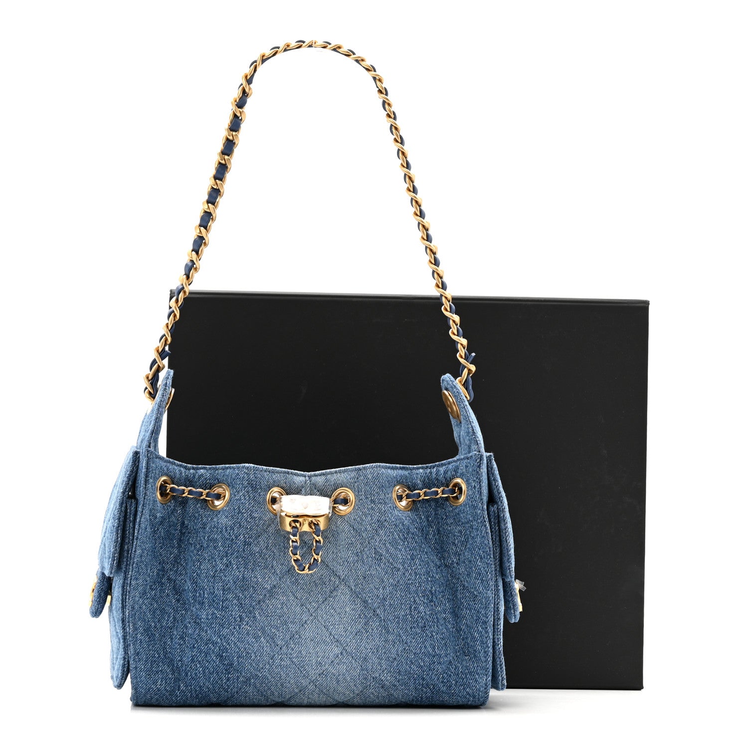 Chanel Washed Denim Quilted Mini Chanel 25 Handbag Blue 11 of 11