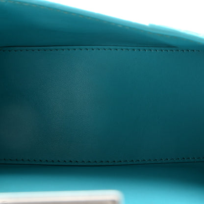 Balenciaga Shiny Calfskin Crocodile Embossed Hourglass Top Handle Bag XS Azur 5 of 9