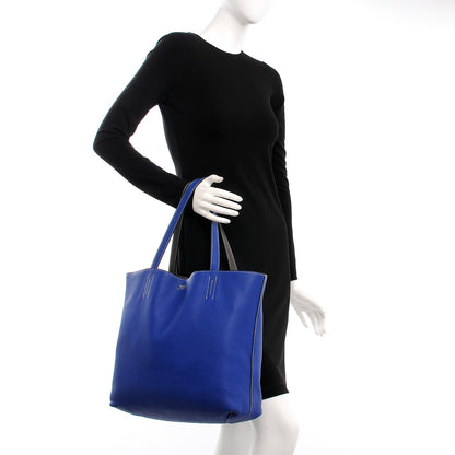Hermes Taurillon Clemence Double Sens 36 Reversible Tote Graphite Bleu Electrique 3 of 24