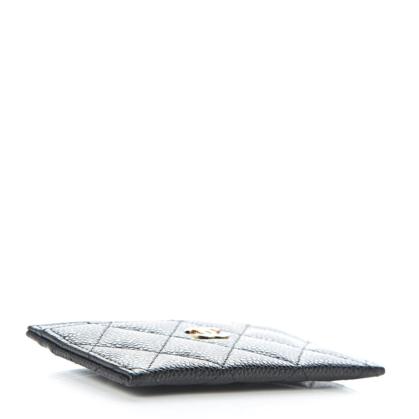 Caviar Quilted Card Holder Black