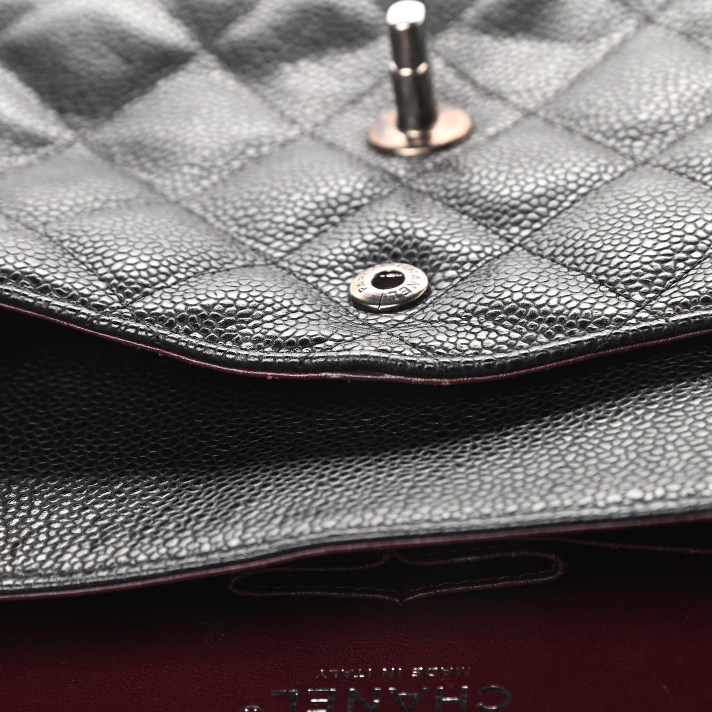 Caviar Quilted Jumbo Double Flap Black