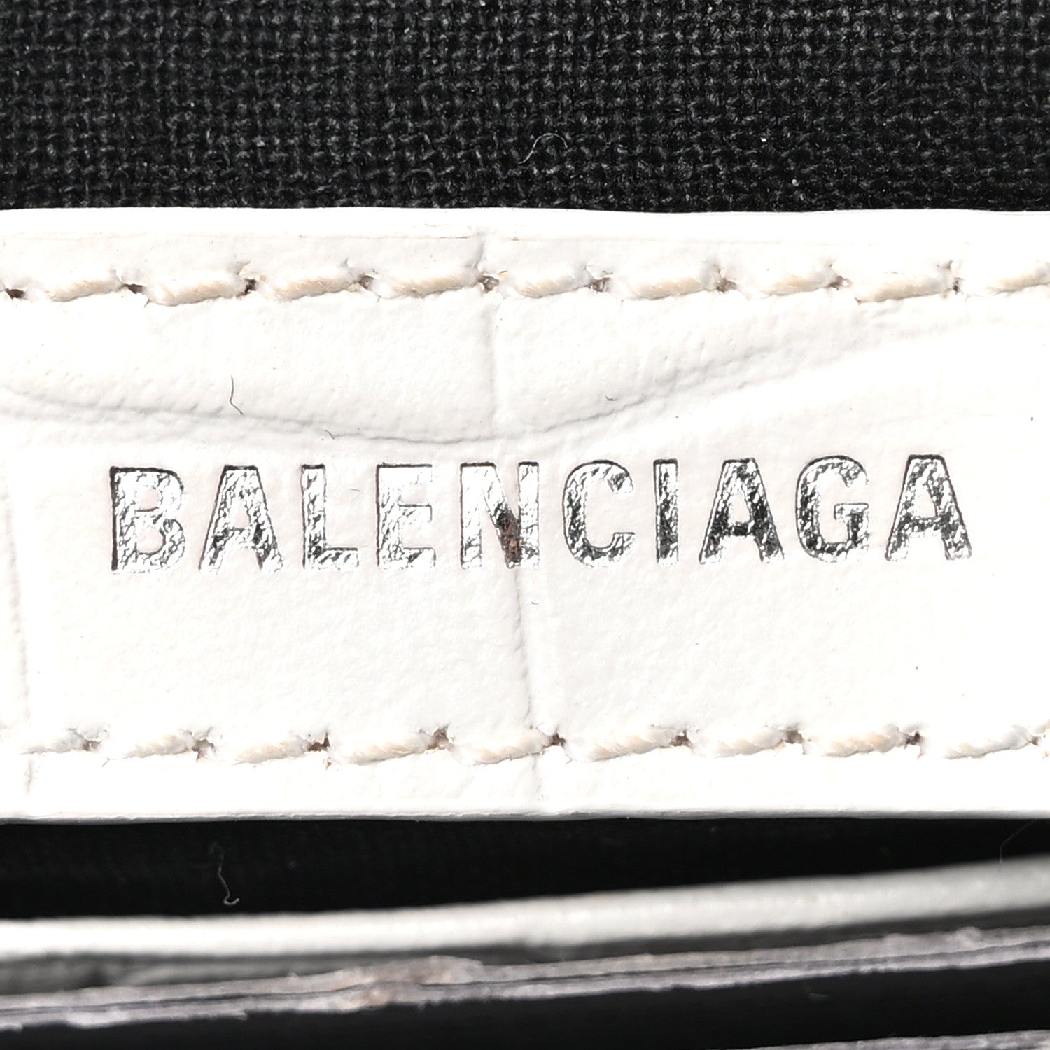 Balenciaga Extra Supple Calfskin Crocodile Embossed Le Cagole Mini Purse With Chain White 10 of 17