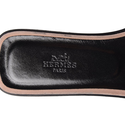 Hermes Suede Goatskin Crystal Powder Oran Sandals 38 Pale Gold Beige Pink 6 of 12