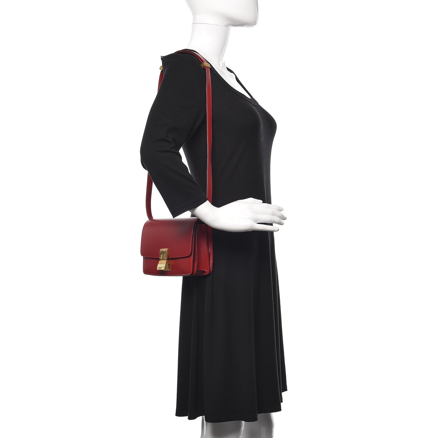 Celine Smooth Calfskin Small Classic Box Flap Bag Red 2 of 8