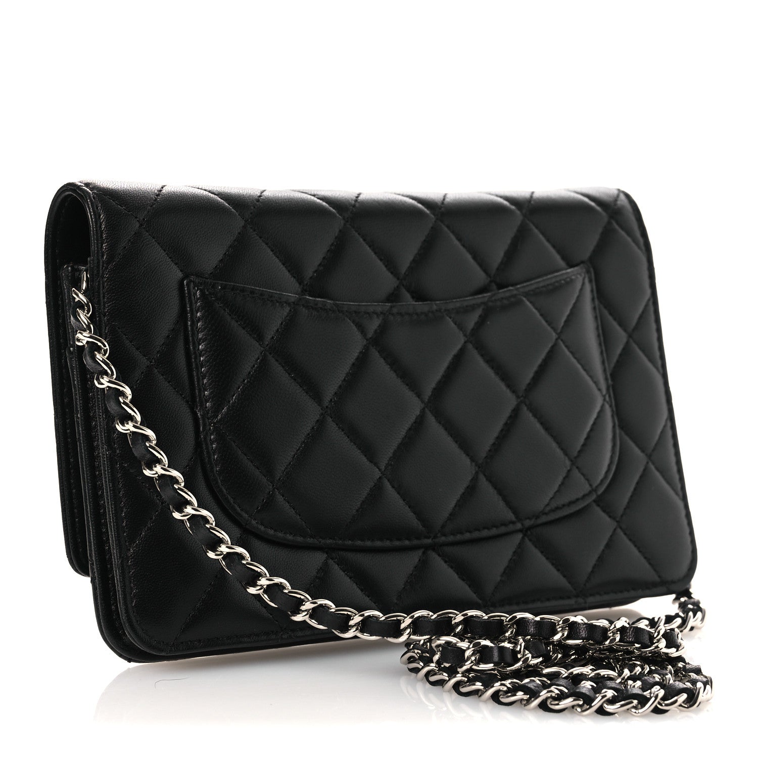 Chanel Lambskin Quilted Wallet On Chain WOC Black 3 of 11