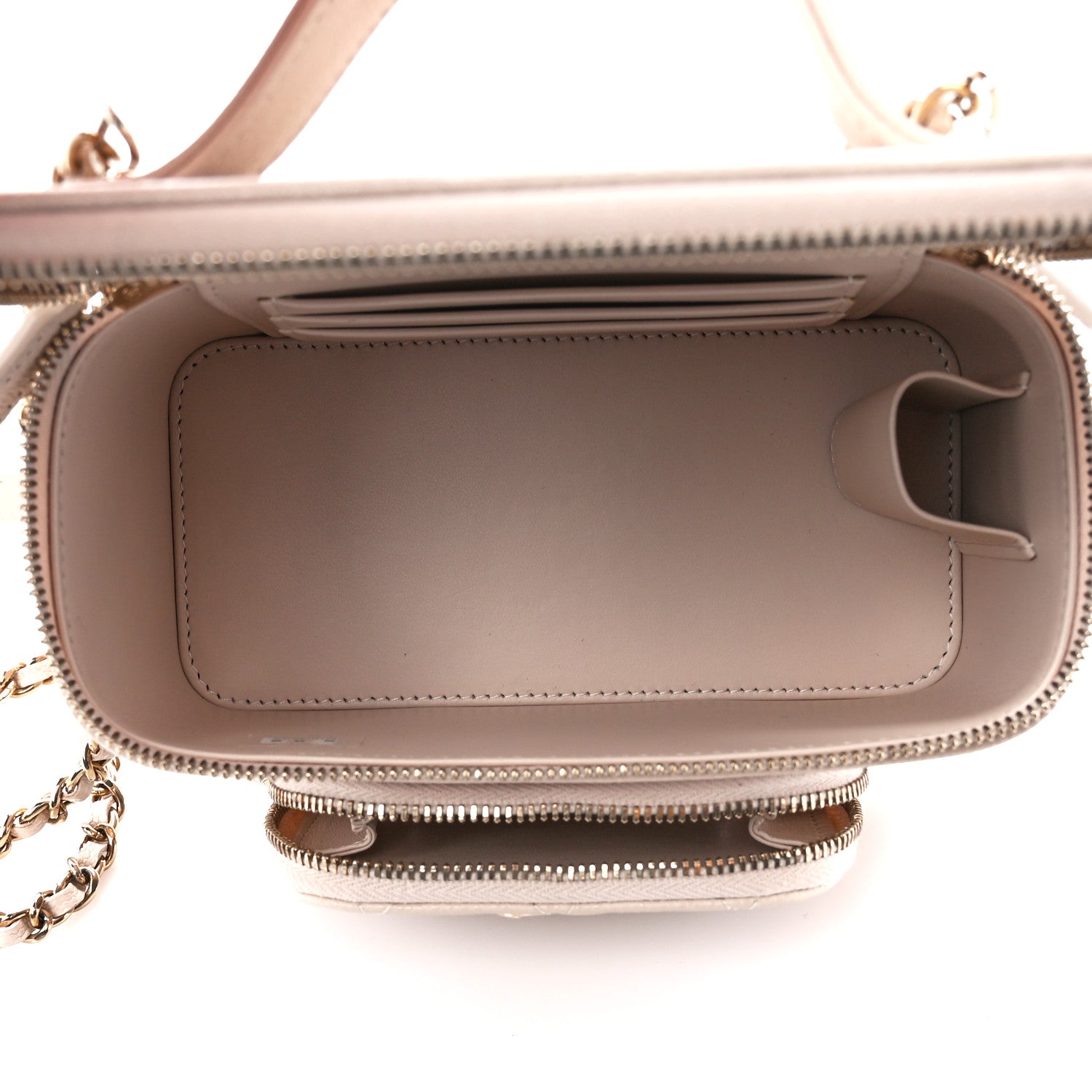 Chanel Caviar Quilted Top Handle Pocket Vanity Case Beige 5 of 13
