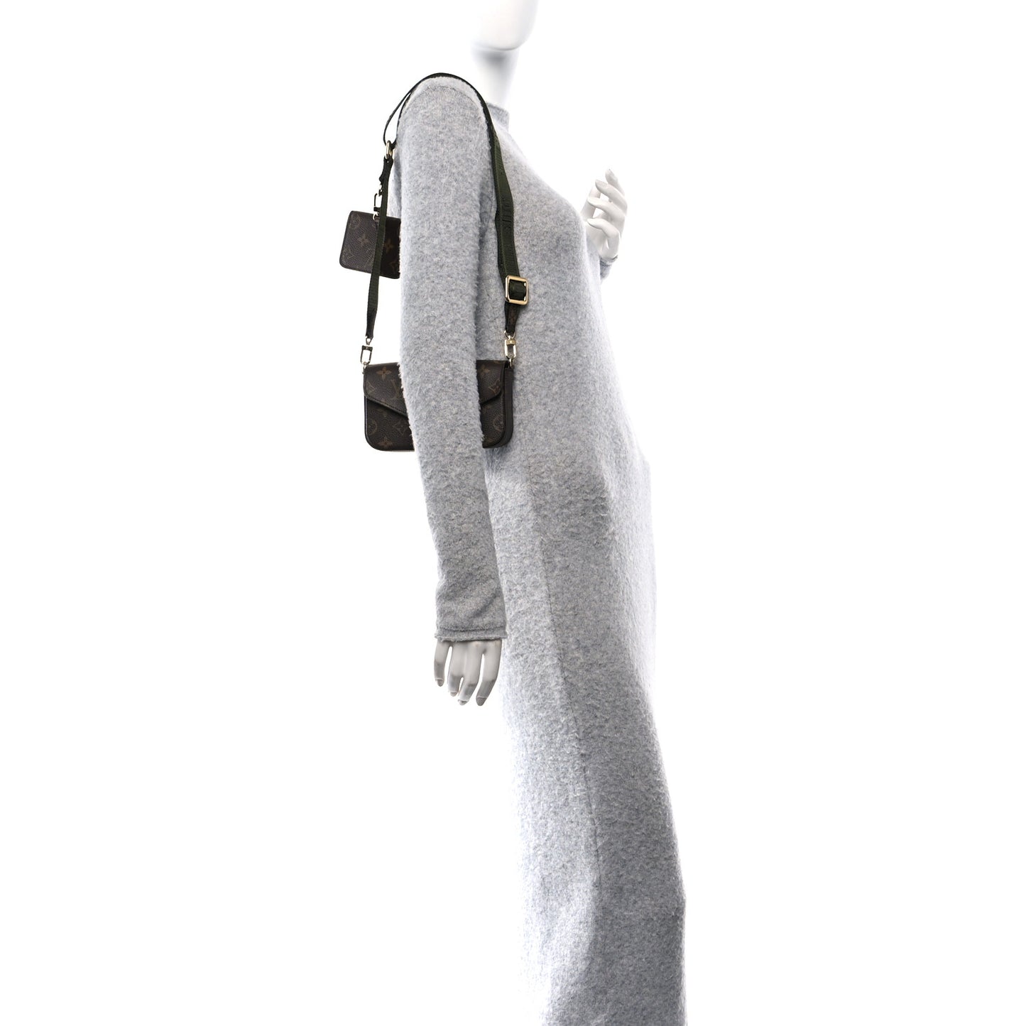 Monogram Felicie Strap & Go Kaki