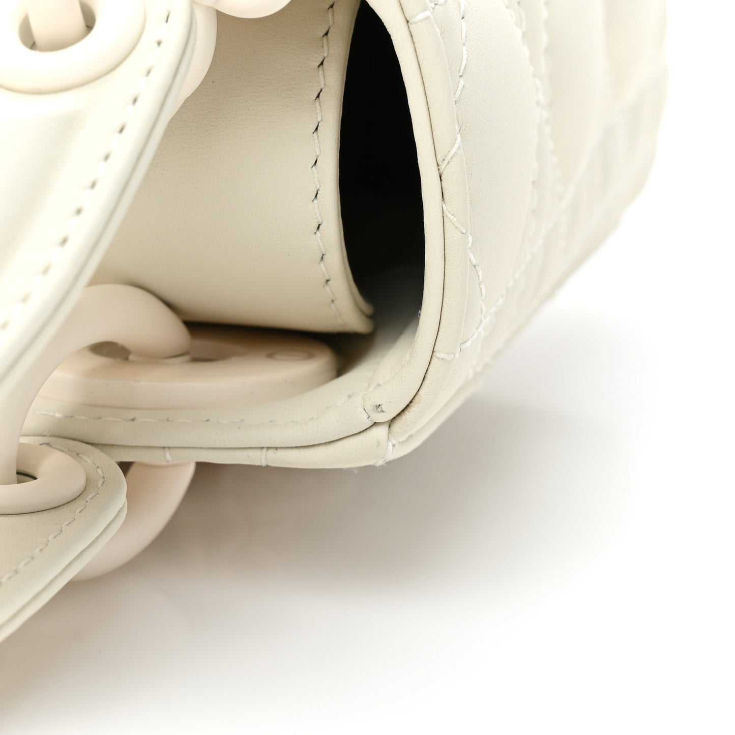 Ultra Matte Calfskin Cannage Mini Lady Dior White