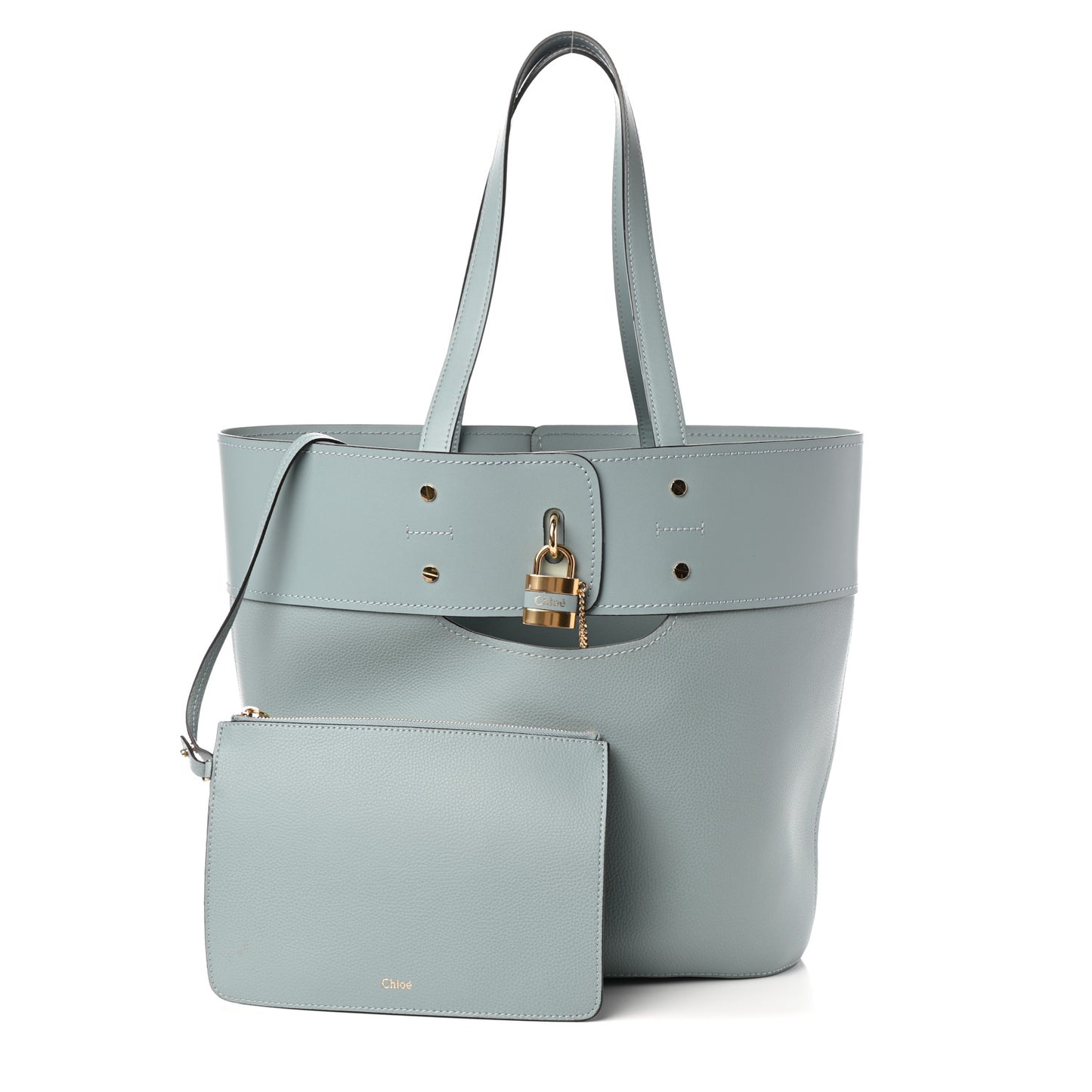 Smooth Grained Calfskin Medium Aby Tote Faded Blue