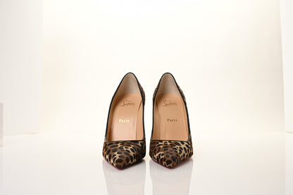 Christian Louboutin Pony Madagascar Kid Kate 100 Pumps 38 Brown Black 4 of 16