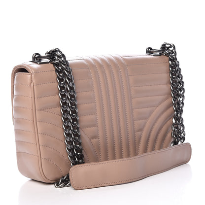 Prada Soft Calfskin Impunture Diagramme Medium Chain Flap Shoulder Bag Cipria 3 of 15