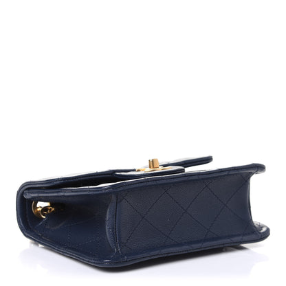 Chanel Caviar Quilted Mini Sweet Classic Flap Navy Blue 3 of 5