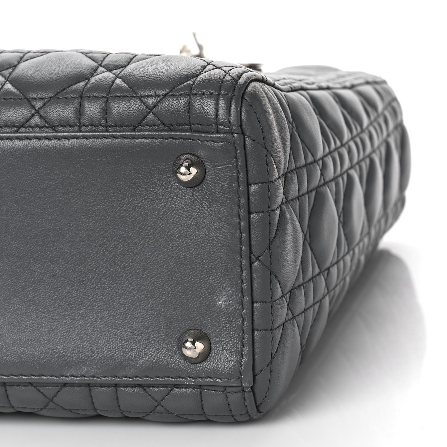 Lambskin Cannage Large Lady Dior Grey