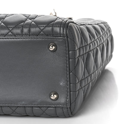 Christian Dior Lambskin Cannage Large Lady Dior Grey 8 of 11