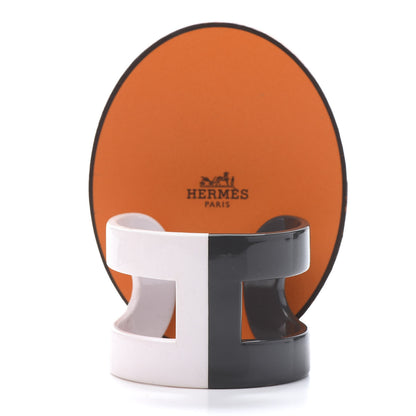 Hermes Lacquered Wood Ano Bracelet PM White Etain 8 of 8