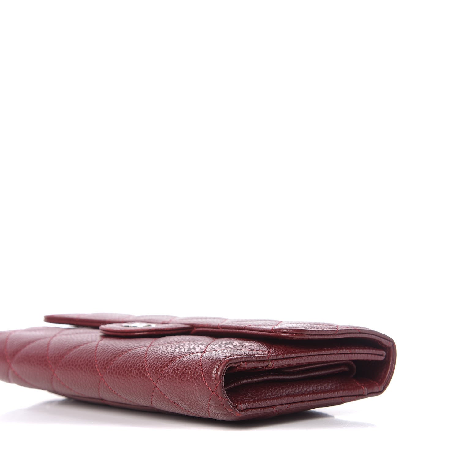 Chanel Caviar Quilted Large Gusset Flap Wallet Dark Red 12 of 12