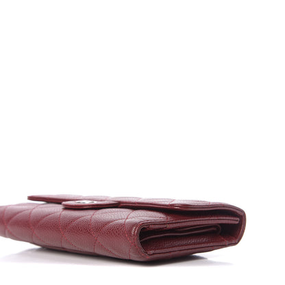Chanel Caviar Quilted Large Gusset Flap Wallet Dark Red 12 of 12