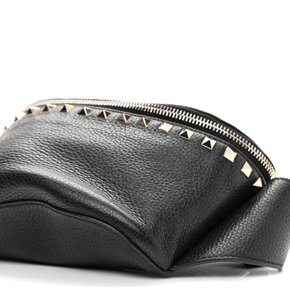 Valentino Garavani Grainy Calfskin Rockstud Belt Bag Black 10 of 10