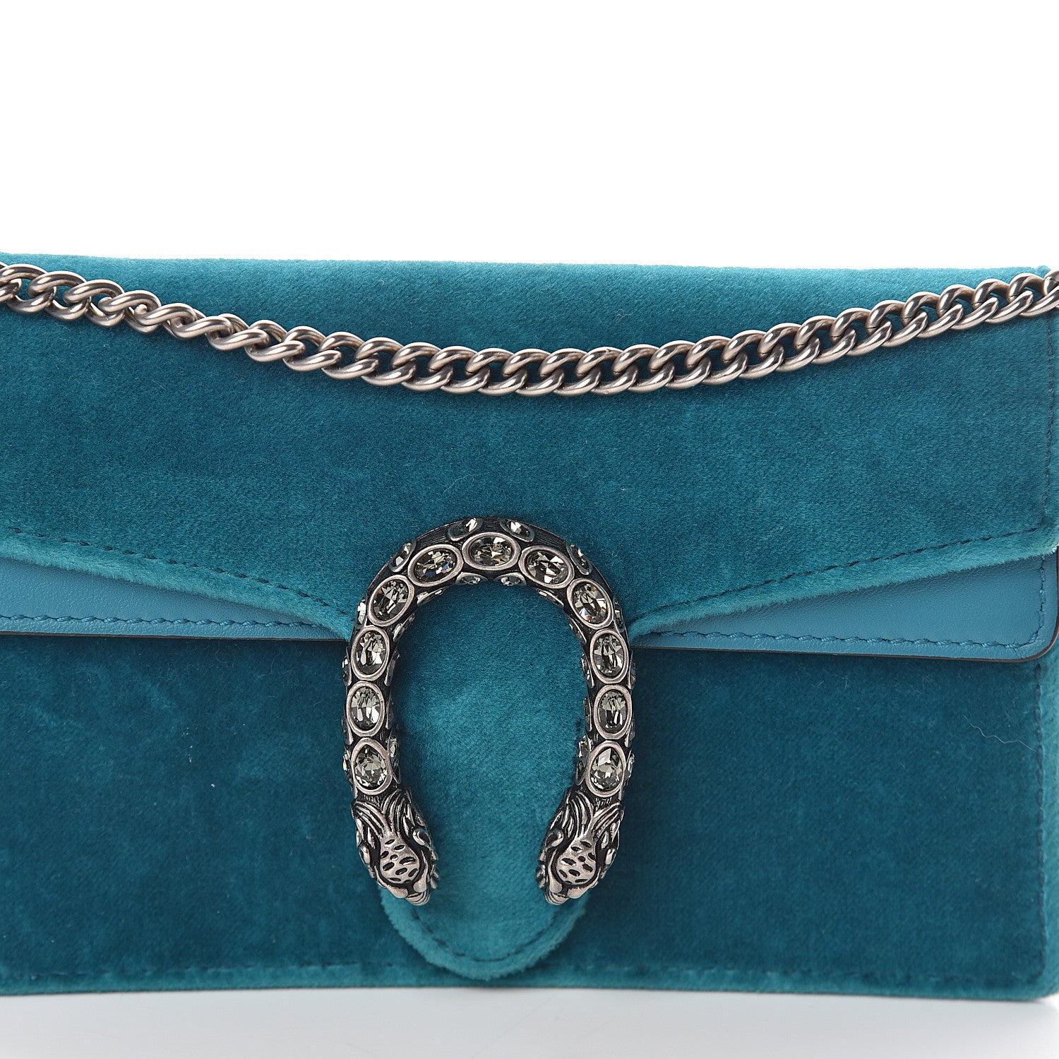 Gucci Velvet Super Mini Dionysus Shoulder Bag Pavone Cyan 6 of 8