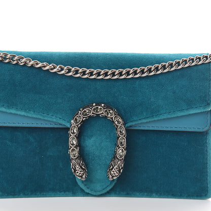 Gucci Velvet Super Mini Dionysus Shoulder Bag Pavone Cyan 6 of 8