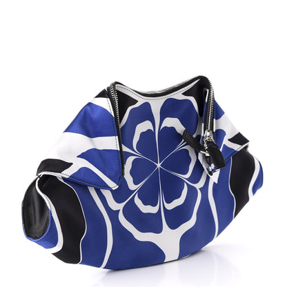 Alexander McQueen Silk Flower Collage De Manta Clutch Royal Blue Black 3 of 9