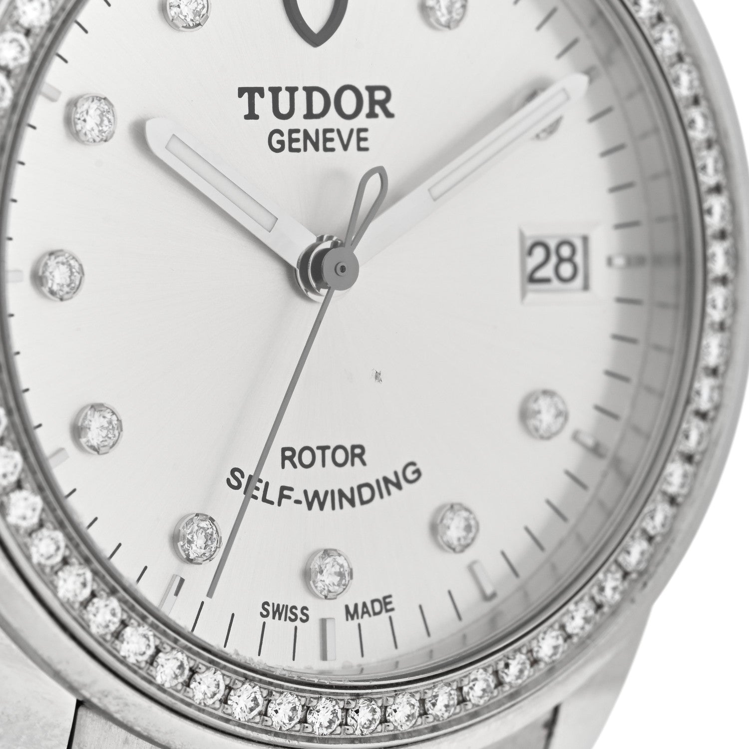TUDOR Stainless Steel Diamond Bezel 36mm Glamour Date Automatic Watch Silver 55020 5 of 5