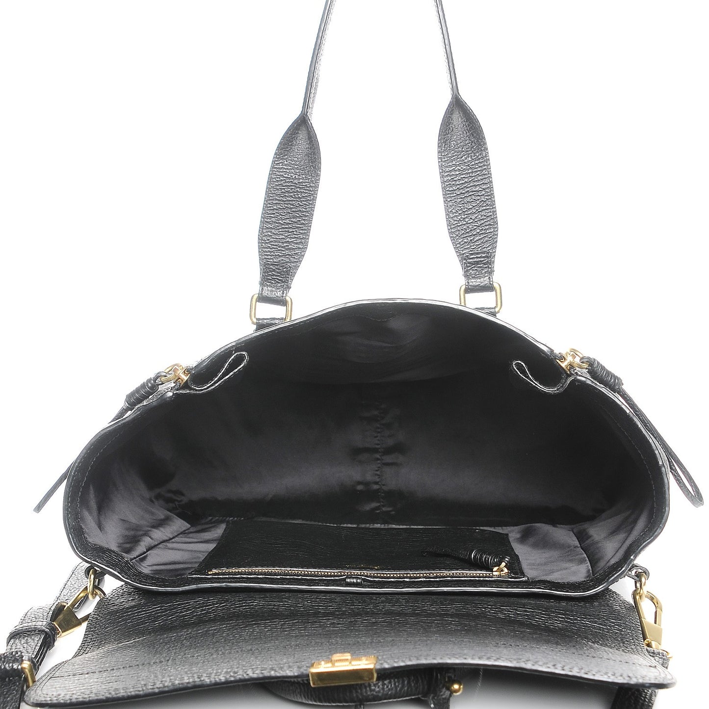 3.1 Textured Calfskin Large Pashli Satchel Black