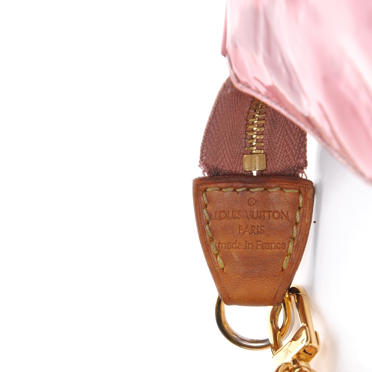 Louis Vuitton Vernis Ikat Pochette Accessories NM Rose Velours 6 of 9