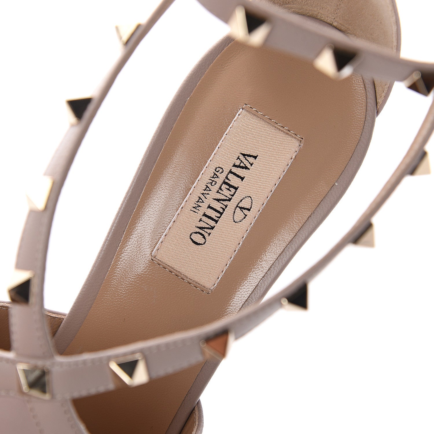 Valentino Garavani Nappa Rockstud Peep Toe Ankle Strap 105mm Sandals 39 Poudre 6 of 7