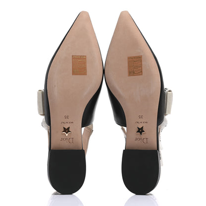 Christian Dior Lambskin Ribbon J'Adior Slingback Ballet Flats 35 Black 5 of 8