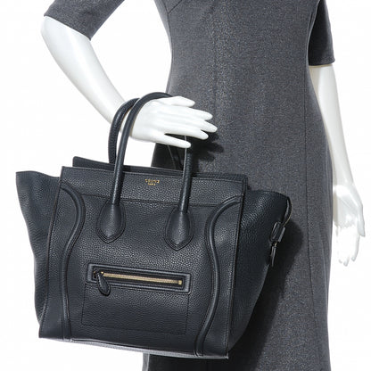 Celine Drummed Calfskin Mini Luggage Anthracite 2 of 8