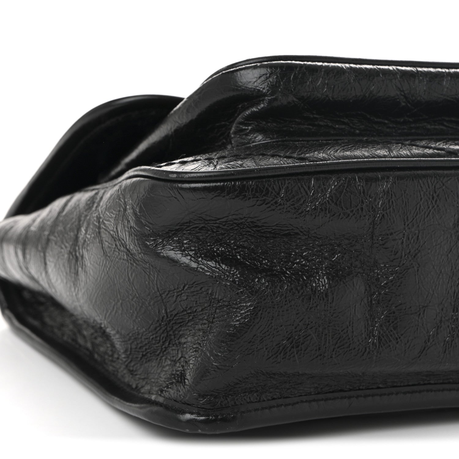 Saint Laurent Crinkled Calfskin Matelasse Monogram Medium Niki Chain Satchel Black 17 of 19