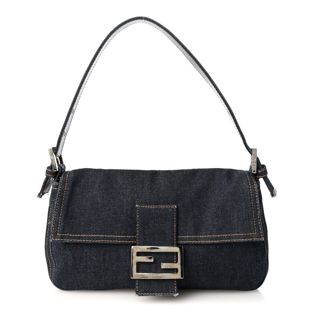 Fendi Denim Baguette Blue 1 of 9