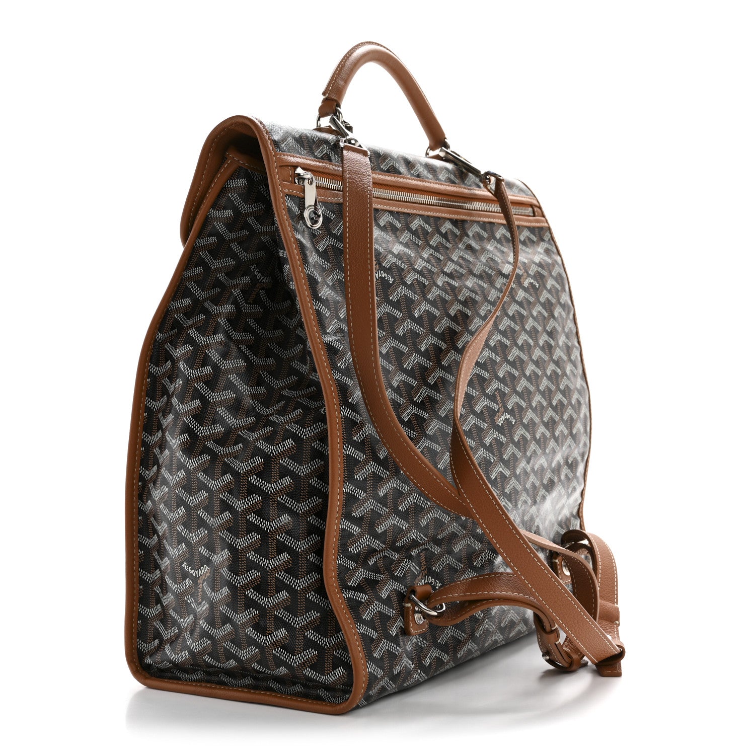 Goyard Goyardine Saint Leger Soft Briefcase Backpack Black Gold