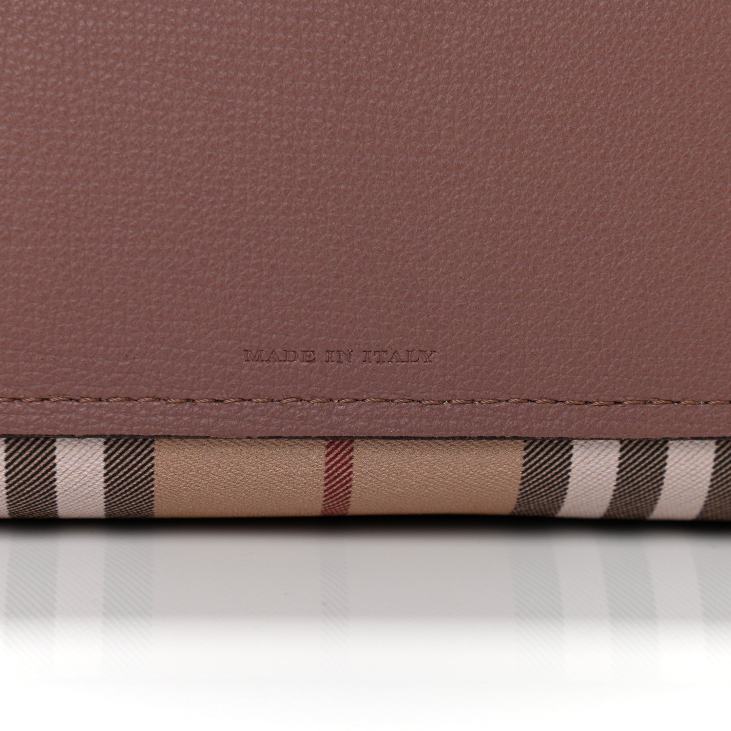 Burberry Grainy Calfskin Haymarket Check Medium Reversible Tote Light Elderberry 7 of 12