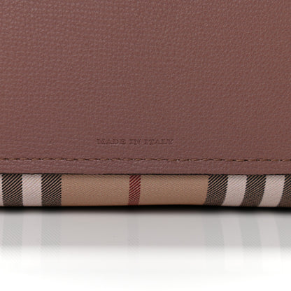 Burberry Grainy Calfskin Haymarket Check Medium Reversible Tote Light Elderberry 7 of 12