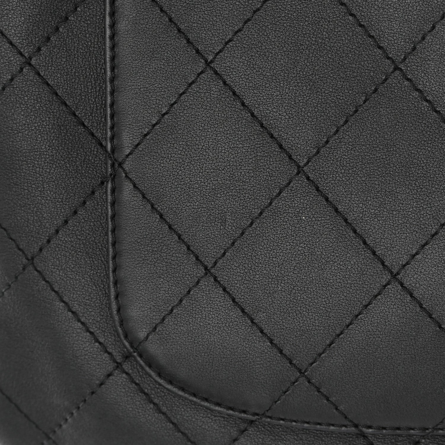 Chanel Calfskin Diamond Stitched Top Handle Bowling Bag Black 11 of 12
