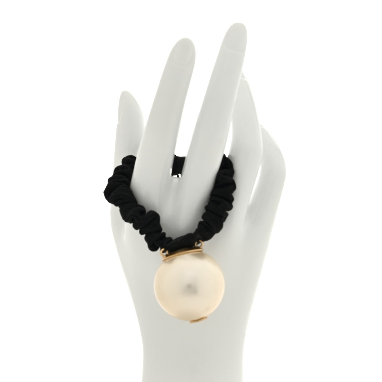 Pearl CC Hair Tie Black Gold Pearly White