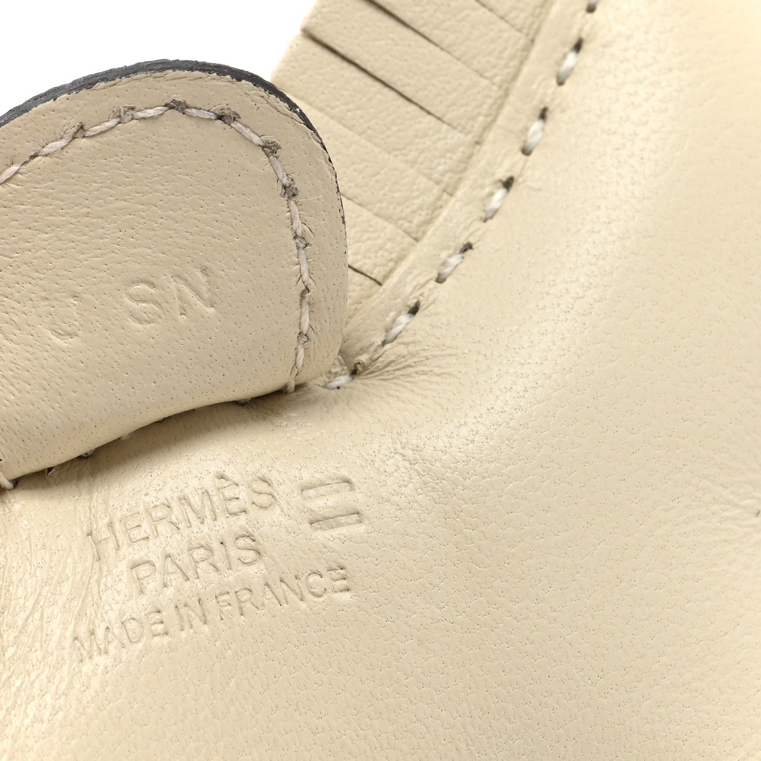 Hermes Milo Lambskin Lizard Touch Grigri Rodeo Horse Bag Charm PM Craie Ombre 3 of 4
