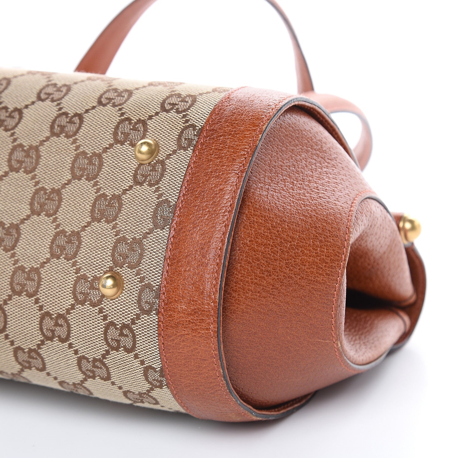 Gucci Monogram Bamboo Bullet Satchel Brown 9 of 13