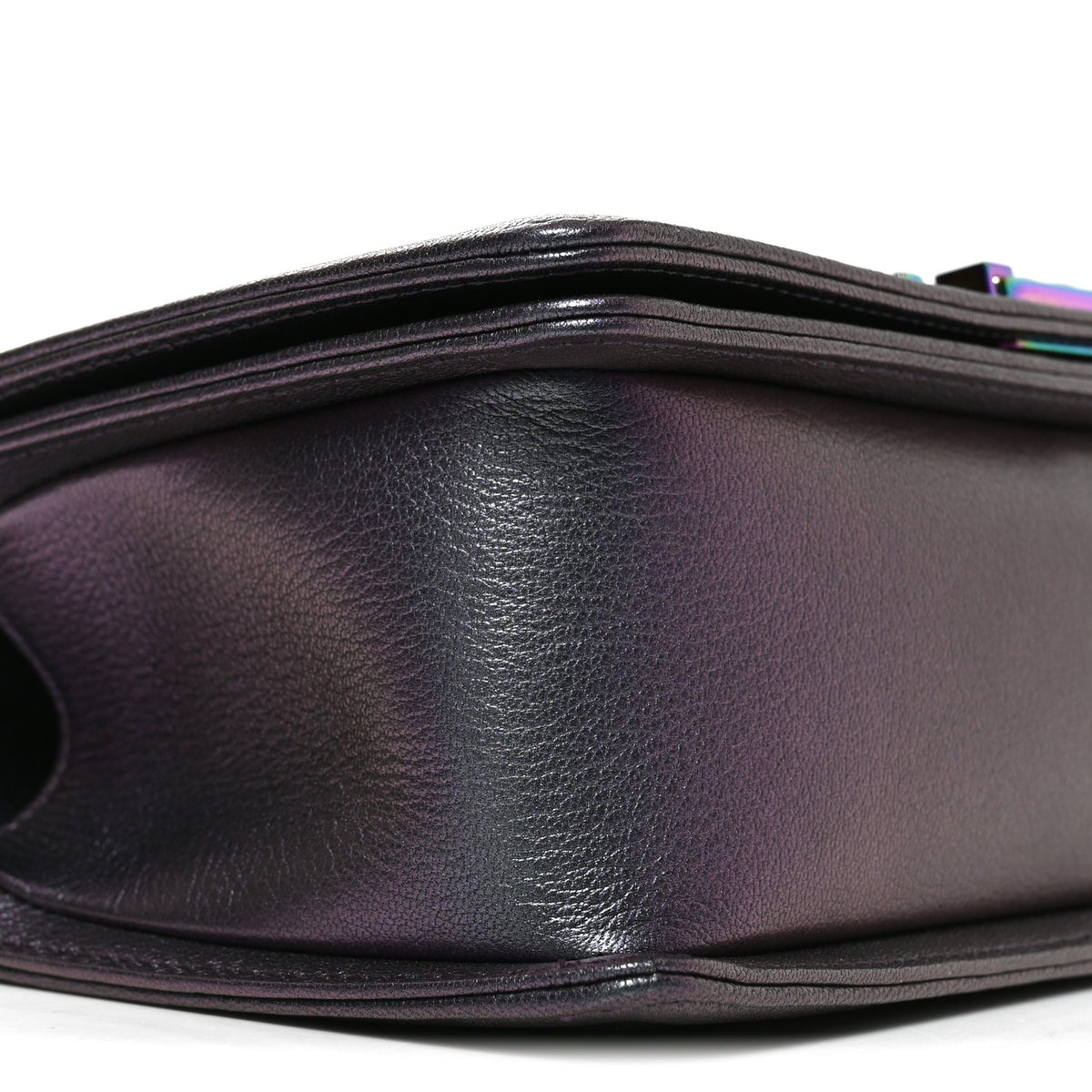Chanel Iridescent Goatskin Quilted Medium Boy Flap Purple 9 of 11